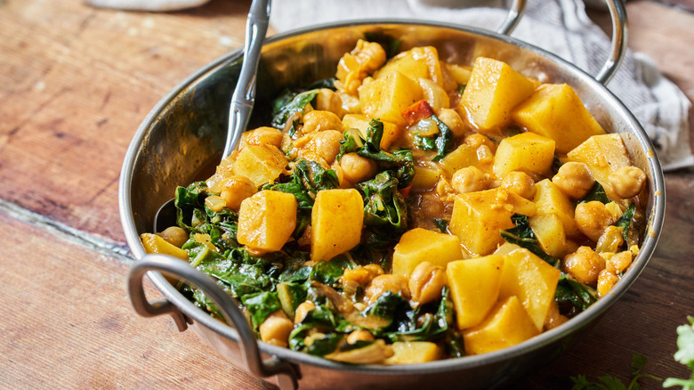 swiss chard curry in bowl