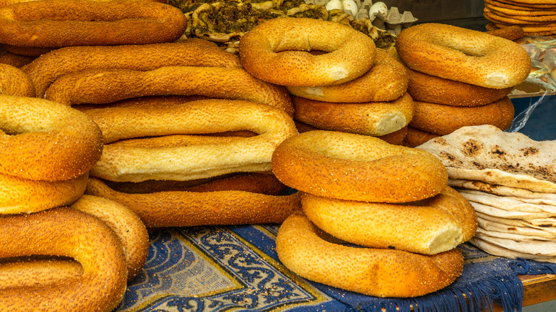 Various Arab breads and bagels