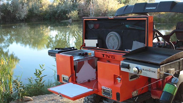 Tailgate N Go outdoor kitchen by lake
