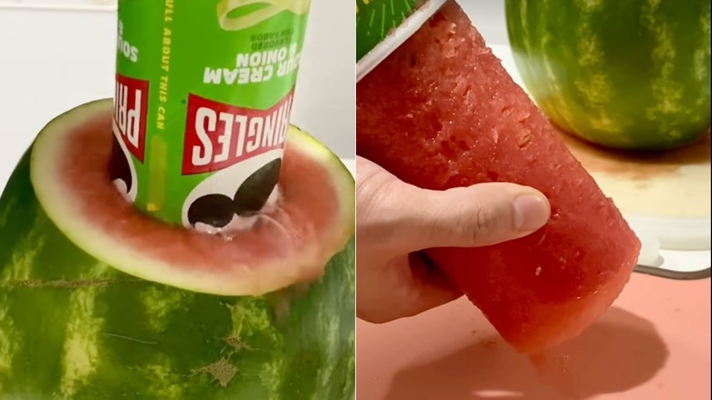 watermelon hack using Pringles can to make rounds