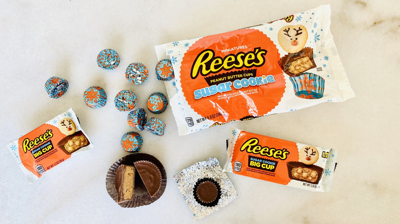 Different sizes of Reese's peanut butter sugar cookie cups