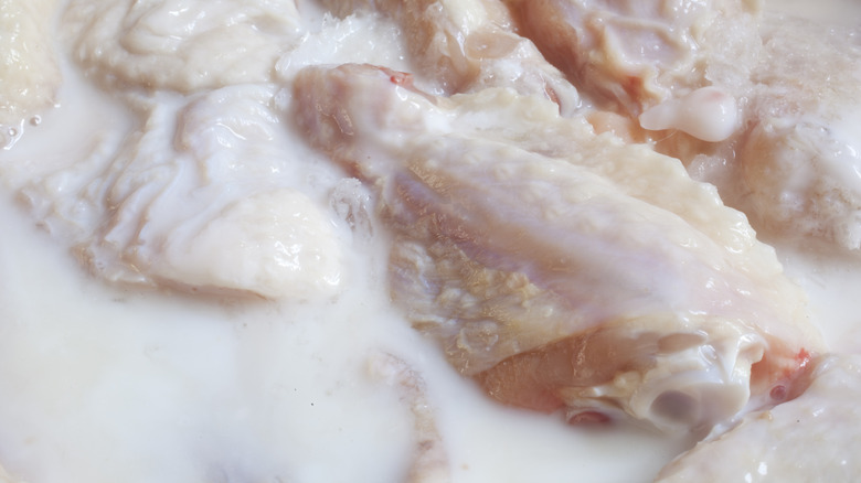 raw chicken in buttermilk