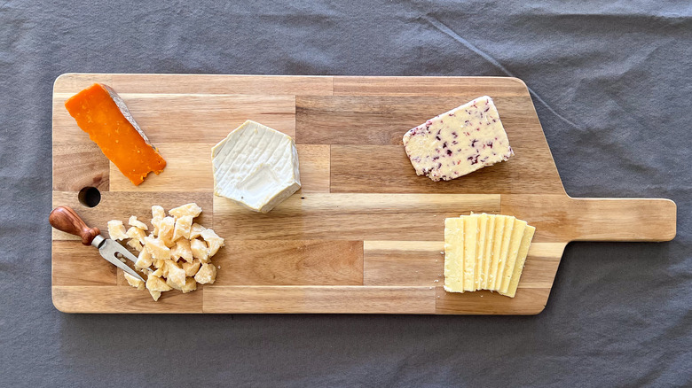 Cheese assortment on board