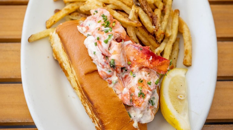 lobster roll and french fries