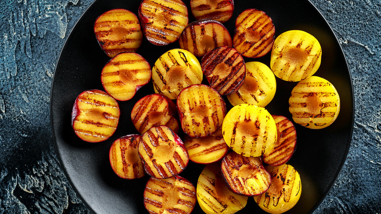 grilled plums