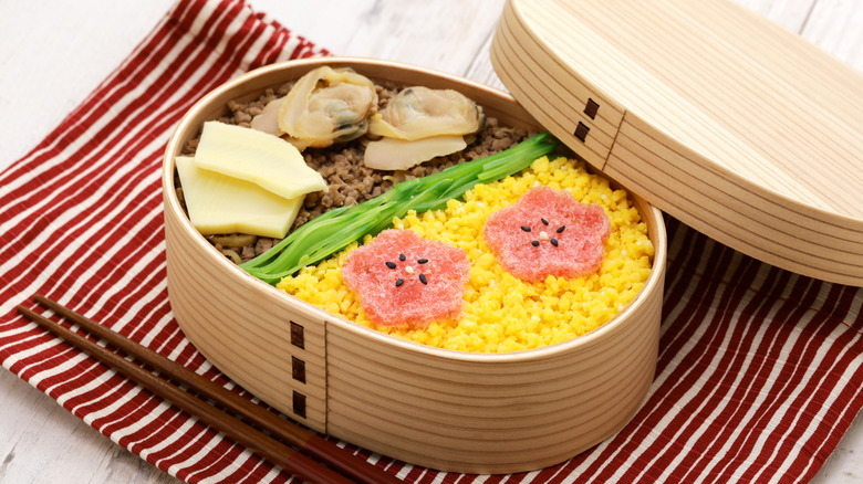 A typical Japanese bento box