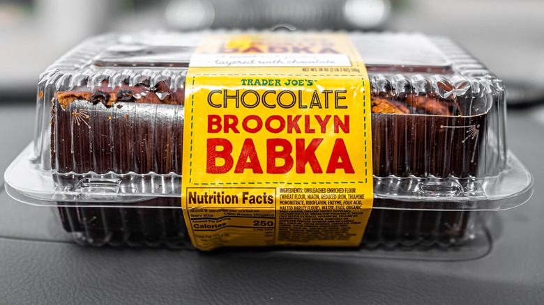 chocolate babka in plastic container