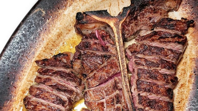 porterhouse steak bone sliced
