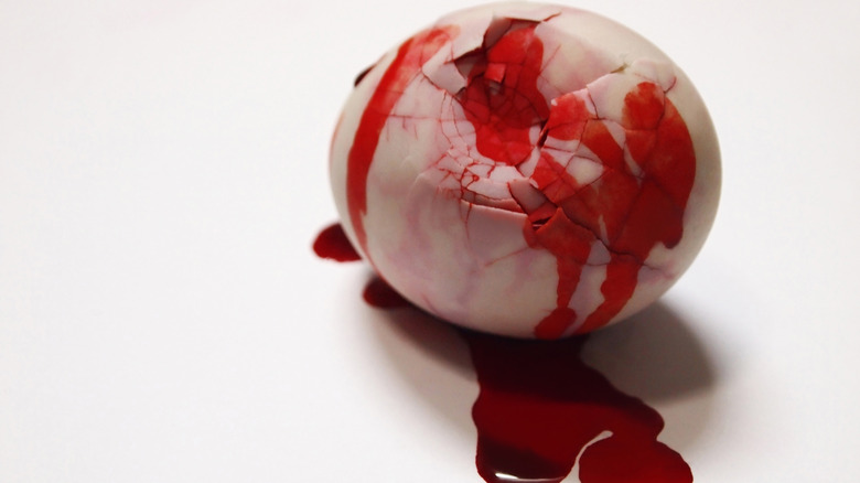 Blood stained egg