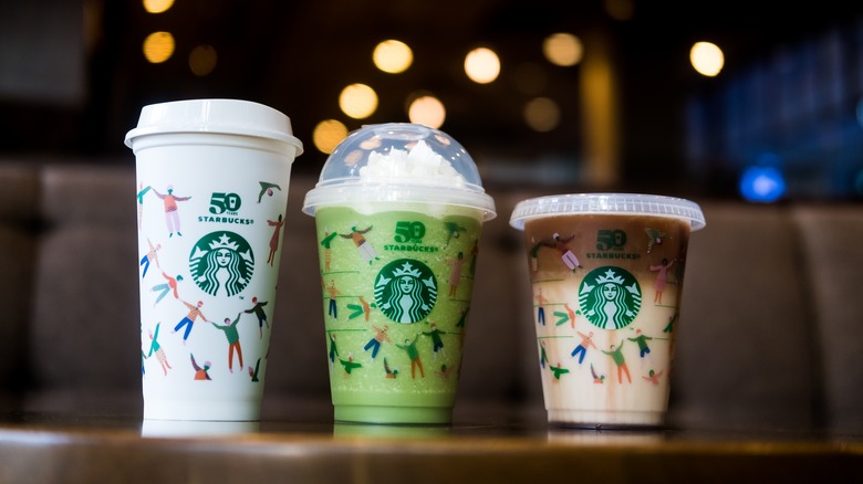 various starbucks drinks and sizes