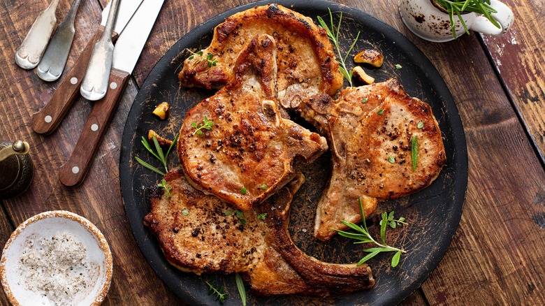 pork chops on a plate