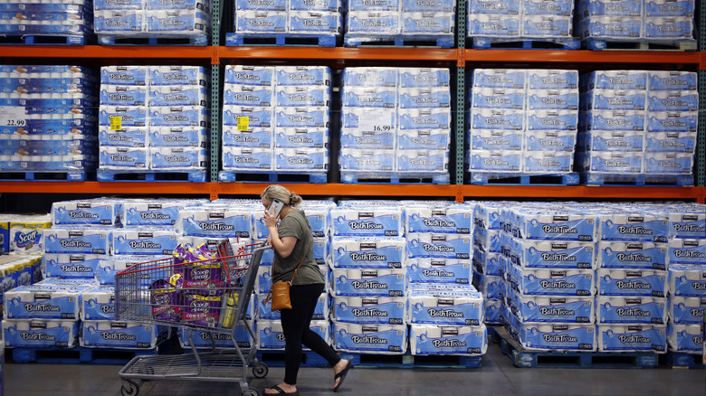 woman shopping at costco warehouse