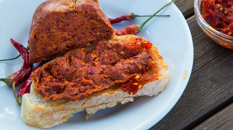 'Nduja spread on bread