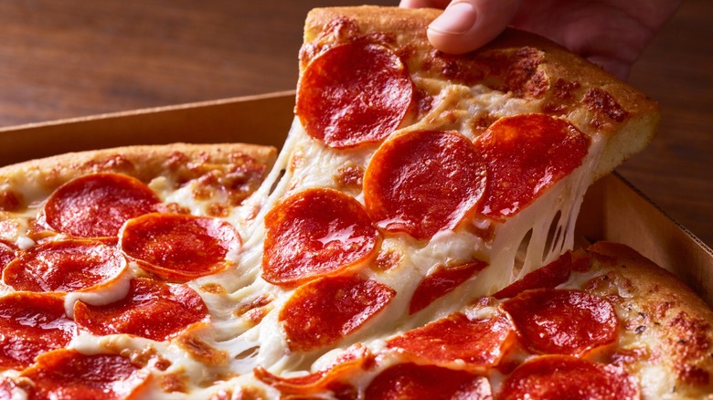 cheesy pepperoni pizza