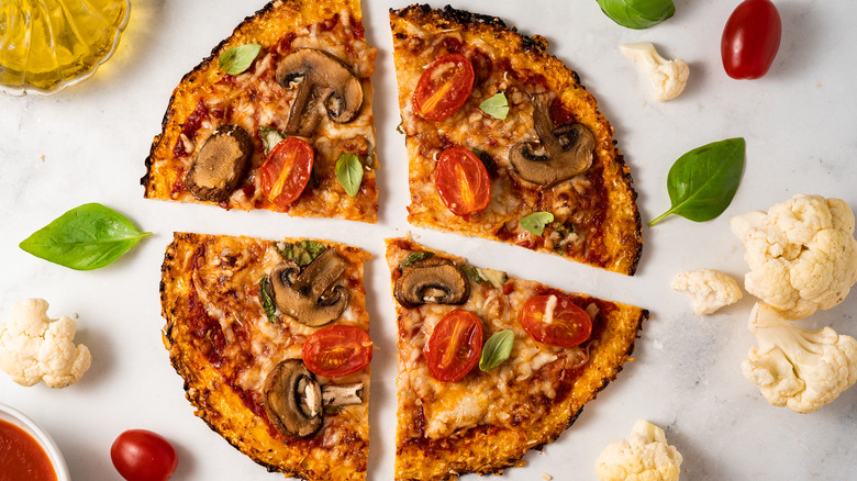 A cauliflower crust pizza