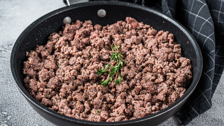 Pan of ground meat