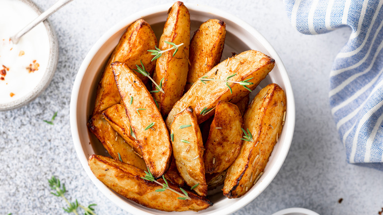 bowl of potato wedges