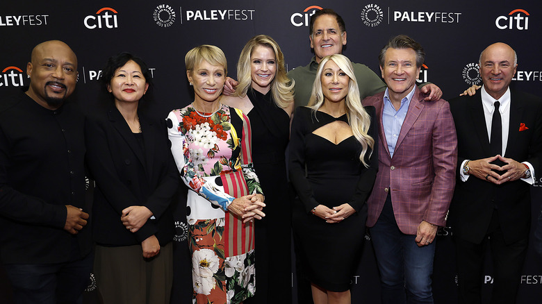 Cast including John, Corcoran, Greiner Cuban, Herjavec, and O'Leary at Paley museum  Paleyfest 2023
