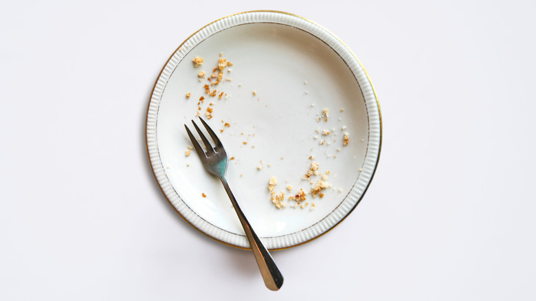 Empty plate with crumbs