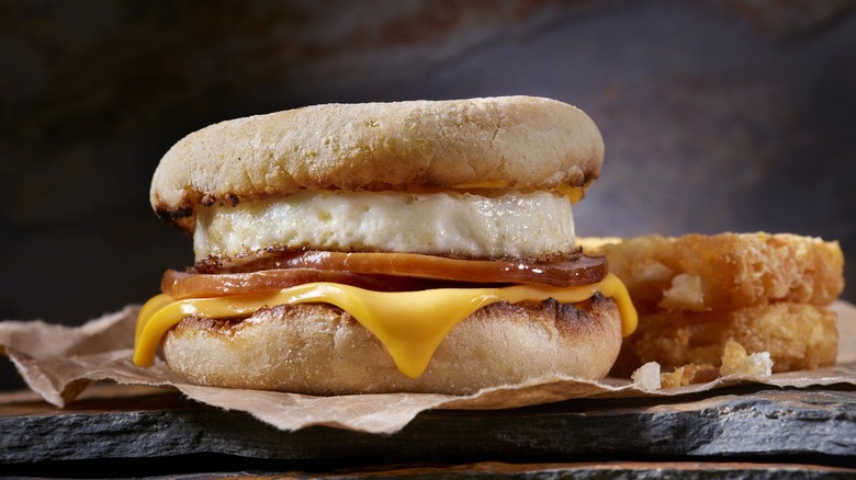 English muffin breakfast sandwich