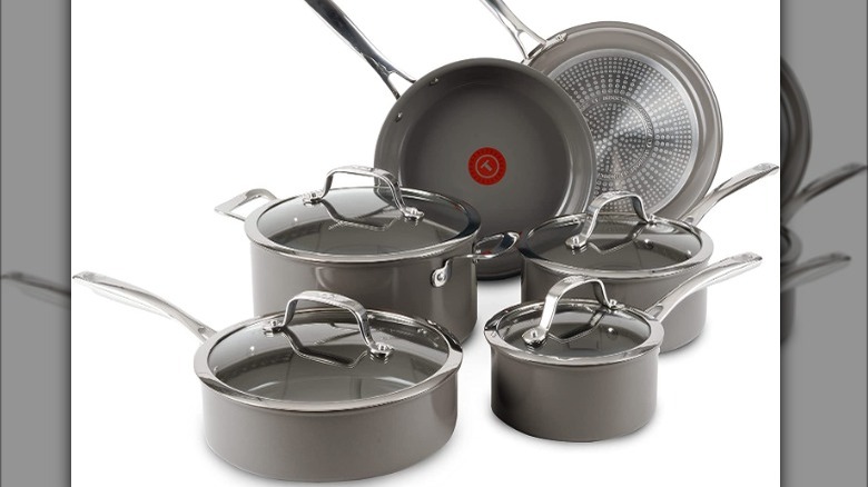 T-fal ceramic excellence reserve nonstick cookware 10 piece set 