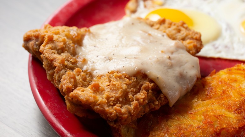 Country fried steak with gravy