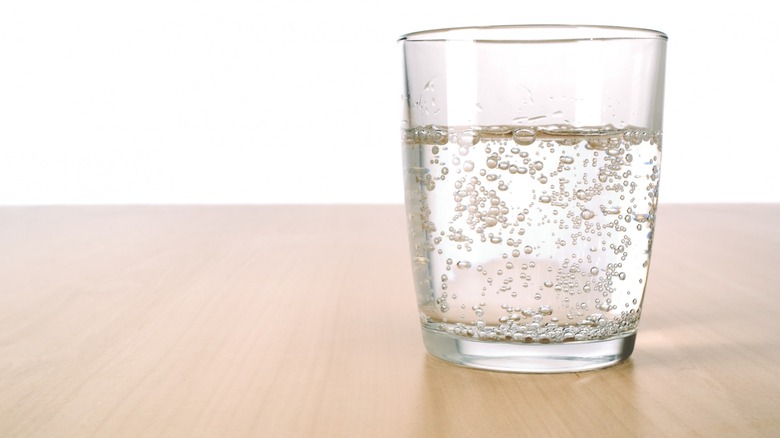 glass of carbonated water