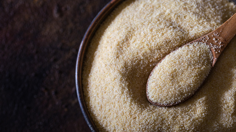 semolina flour in a bowl