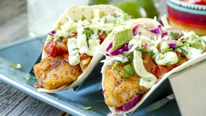fish tacos on plate