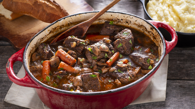 Pot of beef stew