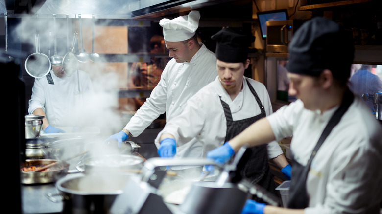 Busy restaurant kitchen