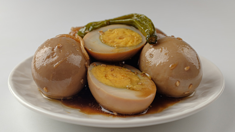 soy-marinated boiled eggs