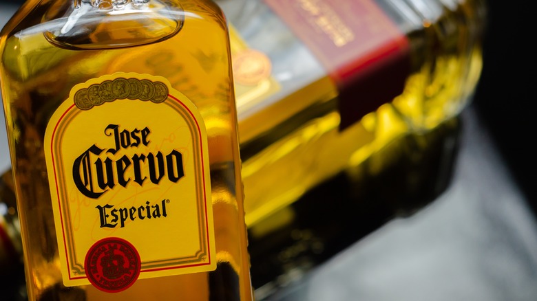 Bottle of Jose Cuervo Especial Gold tequila