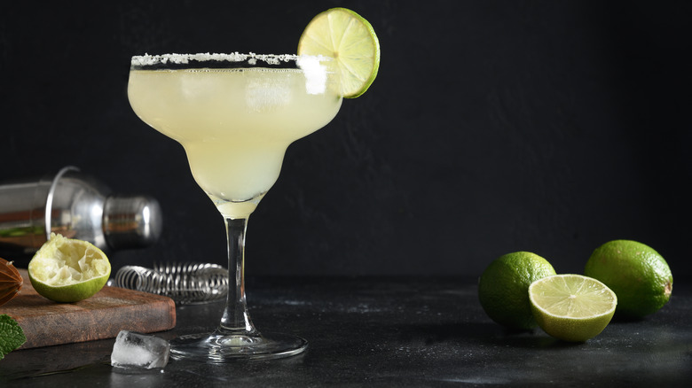 Classic margarita cocktail on the rocks
