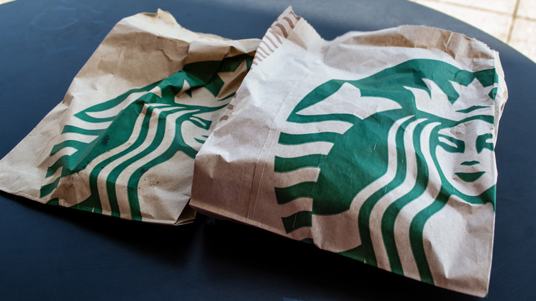 Starbucks bags with siren log