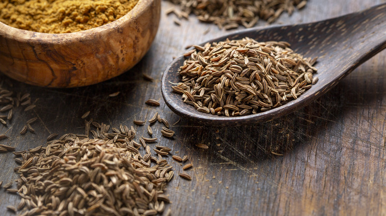 A spoonful of caraway seeds