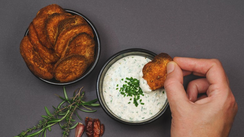 roasted sweet potatoes with creamy dip