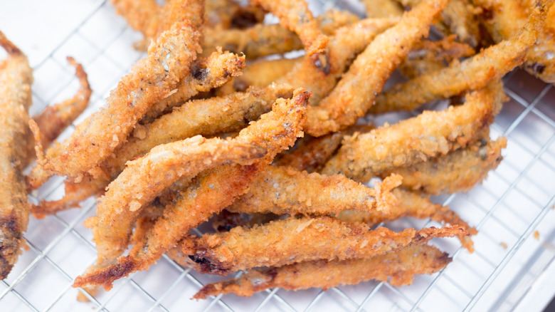 close up of fried smelt