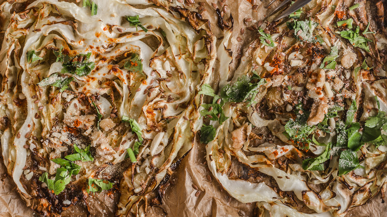 Roasted cabbage steaks