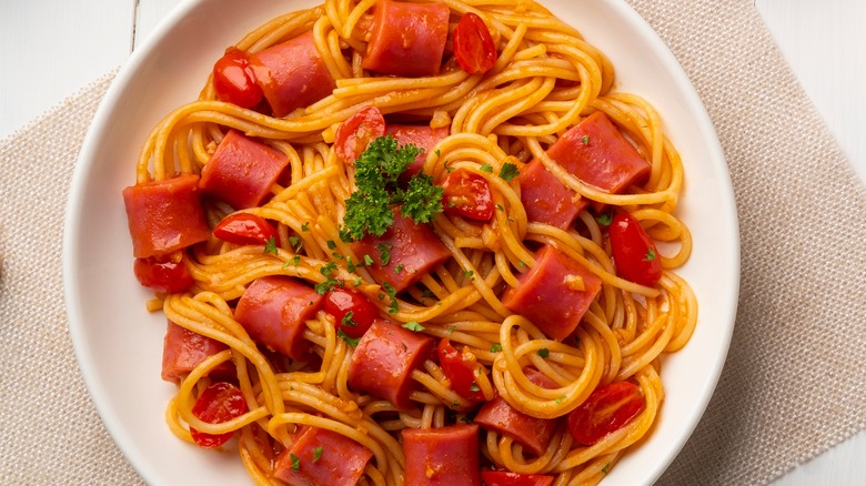 spaghetti with sausage