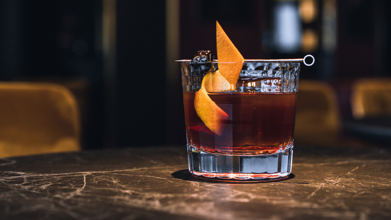 Old fashioned cocktail