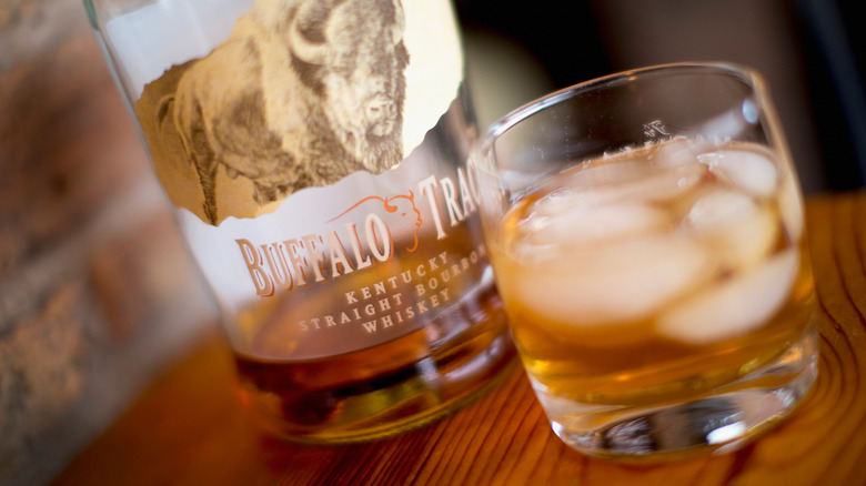 buffalo trace bourbon and glass