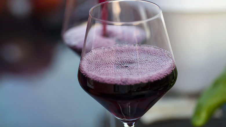 Crisp and airy pinot noir in a wine glass