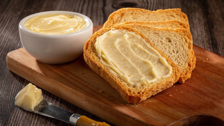 Butter on whole wheat toast