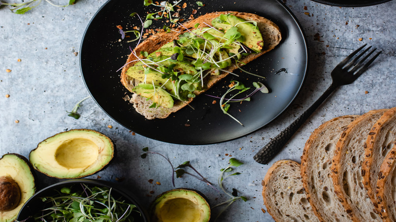 Avocado toast with sprouts