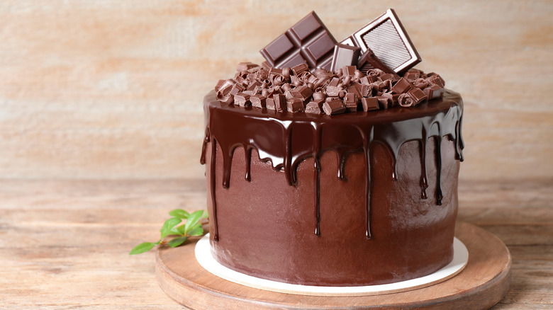 Perfectly decorated chocolate cake