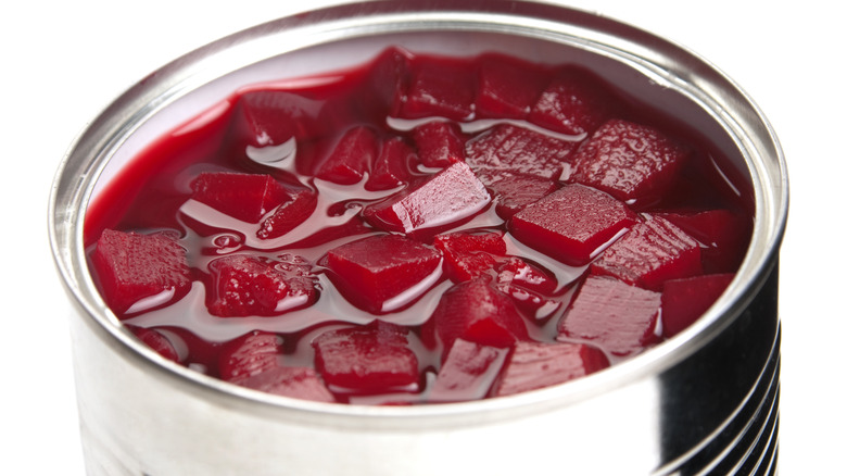 Can of chopped beets