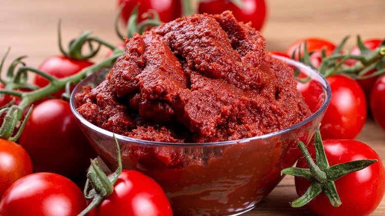 Bowl of tomato paste