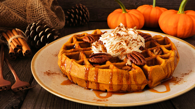 Pumpkin waffles with 