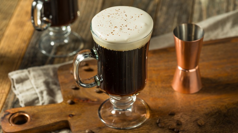 Irish coffee with cream floater